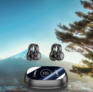 Sleek Black Wireless Earbuds with Charging Case